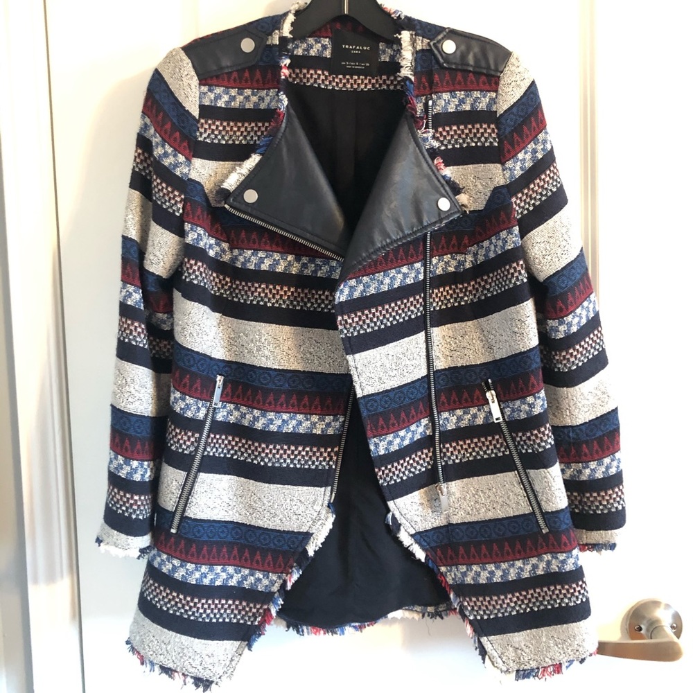 Zara Moto style long blazer jacket